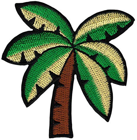 Palm Tree Patch Iron On or Sew On Iron-On Patch for Clothes Embroidered Iron On Patch Tree Applique Patch Size 7.1 x 7.3 cm