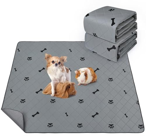 PICK FOR LIFE Saugfähige PIPI-Pads für Meerschweinchen, 2 Stück 60x90cm Waschbare PIPI Pads für Kaninchen, Wiederverwendbare PIPI Matten, Unterlagen für Hamster, Kaninchen, Hunde