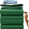 YANFEILI Bâche de Protection Revêtement des Deux côtés,6x10m 520g/m² Bois PVC Imperméable et stabilisée aux UV,Résistant à la moisissure,en,bâche Tissu,bâche de Vert