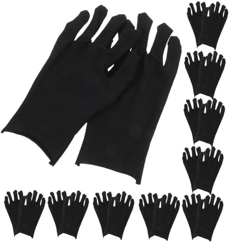 CANIGHT 12paare Schwarze Dicke Baumwollhandschuhe Arbeitsschutz-handschuhe Komfortable Schutzhandschuhe Für Gartenarbeit Und Montage Langlebig Waschbar