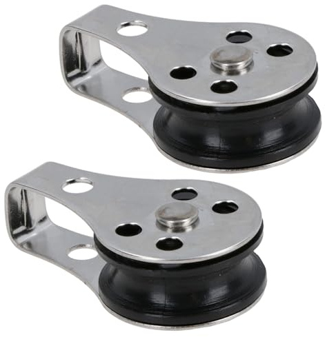 Type 2 Marine Pulley Block 26mm Diameter Nylon Wheel Stainless Steel 2pc