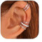 ADRAMATA 4 Paires Ear Cuff Manchettes d'Oreille pour Femme - Boucle Oreille Sans Trou, Hypoallergénique Boucles d'Oreille à Clip en Or/Argent pour Cartilage, Ajustable Faux Piercing Oreille