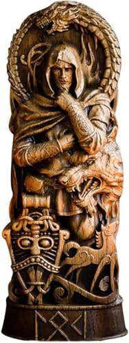 Freya Statue - Götter Geschnitztes Altarornament, Heidnischer Asatru Wikingergott, Hexen Altar Statue, Skandinavisches Pantheon, Stenig Staty, 20 * 9,5 * 4,5 cm