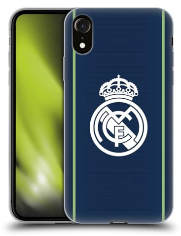 Head Case Designs Offizielle Real Madrid CF Dunkelblau Abzeichen Gel Handyhülle Hülle [Militärischer Schutzgrad] Kompatibel mit Apple iPhone XR
