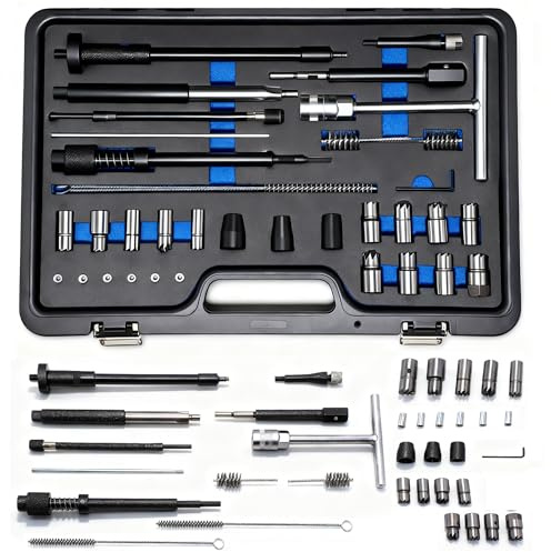28tlg Injektoren Dichtsitz Fräser Satz, Injektoren Fräser Set, Injektorsitz Glühkerzen Schacht Reinigungs Satz Injektorfräser Set, Injektoren Inspritzdüsen Werkzeug, Diesel Injektorsitz Fräser
