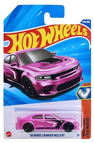 Hot Wheels '20 Dodge Charger Hellcat (JBB45) - Muscle Mania 9/10 - Rosa - Modello con licenza Dodge - Mattel 2025-1:64