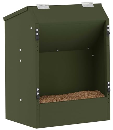 vidaXL Kaninchenfütterer Olive Grün 33,5 x 25,5 x 45,5 cm, Garten und Terrasse, modernes Design, langlebige Materialien, für draußen, beiges Element im modernen Stil