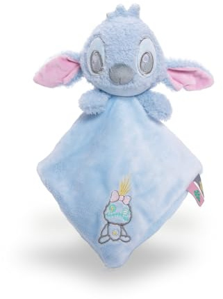 Disney Stitch Kopf mit Schmusetuch, aus 100 % recyceltem Material, Schmuse- & Einschlaftuch für Babys ab 0 Monaten, nachhaltig & weich