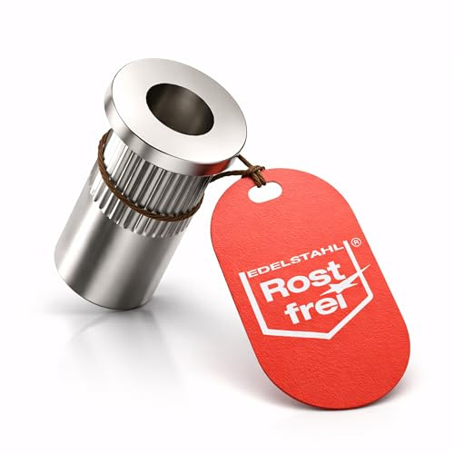 Qualinos 30x Doppelstabmattenzaun Nietmutter M8 XL, Klemmbereich 5-7mm, V2A | erweiterter Klemmbereich 5-7mm für dickere Pfostenwandungen, rostfreier V2A-Edelstahl, hoher Auszugswiderstand bei Windlast