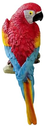 Sharplace Figurine décorative perroquet réaliste et polyvalente, idéale pour décorer un arbre, une terrasse, un jardin ou un espace extérieur, Rouge