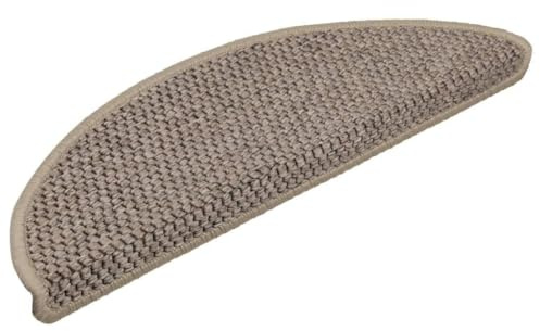 Yisssmeng 15er Set Treppenmatten Selbstklebend Sisal-Optik 56x17x3cm Dunkelbeige - rutschfeste Stufenmatten für Innenbereich Treppenschutz Schalldämmend Treppenteppich Eckig