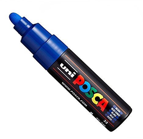 Uni POSCA PC-7M Paint Marker Art Pens - Large Bullet Nib 4.5-5.5mm - 15 Colours - New for 2017 - Blue