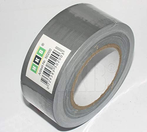 HKB ® 20 Rollen Panzerband Panzertape Klebeband Gewebeband Faser-Klebeband Gaffer-Tape Duct Tape, 50m X 50mm, silber, Hersteller, Artikel-Nr. 50200-20