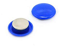 High Power Blue Planning Office Magnets for Fridge, Whiteboard, Noticeboard, Filing Cabinet - 30mm dia x 11mm high - Pack of 24