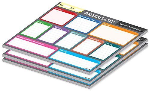 PRICARO Wochenplaner Perfekt, anthrazit, A4, 25 Blatt, 3 Stück