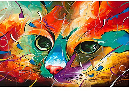 WACYDSD Puzzle 1000 Teile Farbige Katzen Katze Dekoration Moderne Wandkunst Einzigartiges Geschenk Home Decor