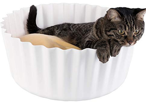 PJDDP Katze-Bett-Hundebett Hundebetten Waschbar Katze Wärmebett Runde Mit Abnehmbarem Waschbaren Sitzkissen Für Katzen Und Kleine Hunde Egg Tart Kuchen