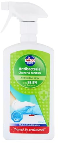 Nilco Antibacterial Cleaner and Sanitiser Multi-Surface Spray, 500 ml (Pack of 6)
