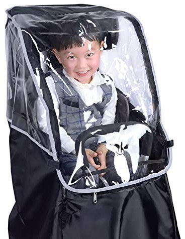 Foxlove Regenschutz Abdeckung Fahrradkindersitz Kindersitz Fahrrad Hinten Sicherheits-Kindersitz Für Hinten Regenschutz Für Kinderfahrradsitz Schmutz Und Regen, Einfache Aufbewahrung, Schadstofffrei