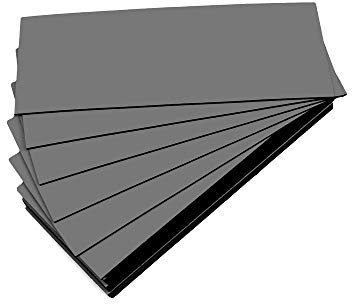 25 magnetische Etiketten, Farbe (Grau, Länge 10 cm – Breite 4 cm)