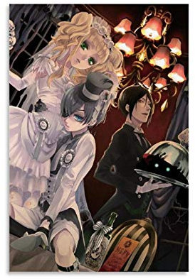 DSGFR Black Butler 14 Japanisches Anime-Poster, dekoratives Gemälde, Leinwand, Wandkunst, Wohnzimmer, Poster, Schlafzimmer, Gemälde, 40 x 60 cm