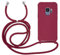 MyGadget Coque Cordon pour Samsung Galaxy S9 - Cover Bumper Silicone Mat Uni avec Collier - Case Tour de Cou - Protection Anti Choc - Skin & Lanière Bordeaux