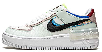 Nike Air Force One Shadow SE da donna Barely Grn/Wht/PLT Violet/Blk (CV8480 300) -, Verde/Bianco/Platino Viola/Nero, 9
