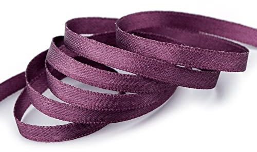 50 m x 6 mm Satinband PFLAUME Lila (118) doppelseitiges Schleifenband aus Satin ohne Draht weich und glänzend Geschenkband Deko Band double face Dekoband Dekorieren Kordel Basteln