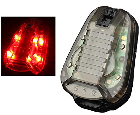 Tactical Helmet Light, Waterproof Airsoft Helmet Green Red Strobe Signal Lights Lamp (Black (Red Light))