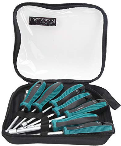 Set di cacciaviti a esagono incassato 7 pezzi, cacciavite per chiave a tubo in acciaio, 3/16 pollici 1/4 pollici 5/16 pollici 11/32 pollici 3/8 pollici 7/16 pollici 1/2 pollici Chiave con impugnatu