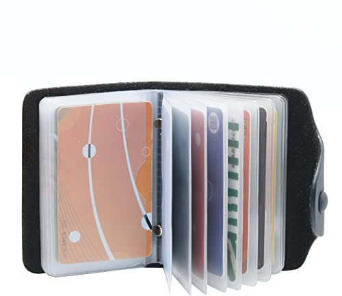 GERIINEER Porte Carte de Crédit Homme Femme Cuir 20 Fentes (Noir#1)