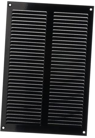 200x300mm Grille de Ventilation avec Moustiquaire - Grilles d'aération en Métal - Acier, Noir