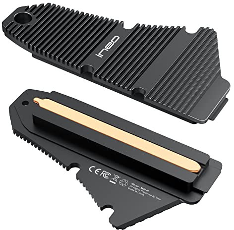 ineo PS5 Dust-Proof Heatsink, M.2 NVME SSD Heatsink for PS5 (not for PS5 Slim and PS5 Pro) Magnesium Aluminum Alloy Designed with Pure Copper Strip [M24]