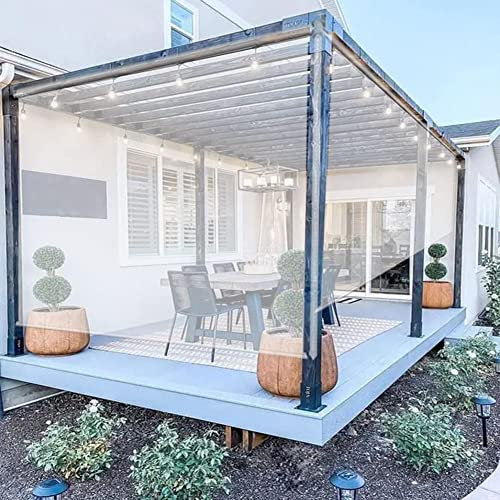 WHFTD Balkonfenster Klarer Rollo, Transparentes PVC Rollo Mit Beschlag, Indoor Outdoor Tür Patio Wasserdichter Vorhang, Dick 0,5 Mm, Staub- Und Winddicht Rollläden,0.8 * 1.0m