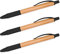 Freudestifterei 3er Set Öko Holz Kugelschreiber Kuli Stift | Nachhaltig, Ökologisch, Nachfüllbar | Bambus | blauschreibend (schwarz)