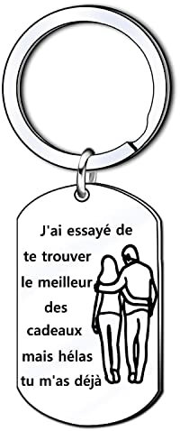 GUOYU Cadeaux Mari Ma Femme Porte-clés Couple Cadeau de Saint Valentin,Cadeaux d'anniversaire,Porte clés Femme Homme Mari Épouse Copain Petite Amie Couples (1)