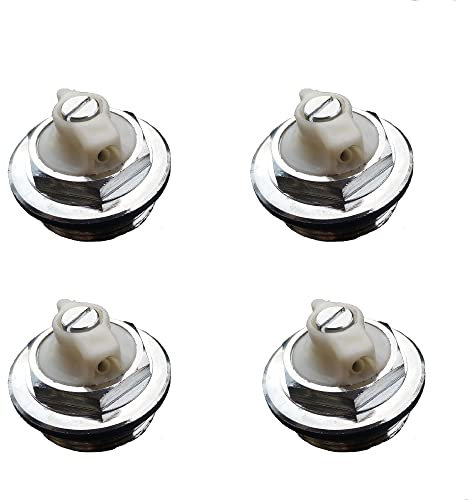 4 Stück Entlüftungsventil, 2,5 cm manuelles Heizkörper-Entlüftungsventil, Entlüfter, Stecker, Schlüsselventil, Heizkörper-Entlüfter