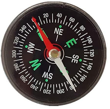 Mini-Kompass, 40 mm, mit Flüssigkeit gefüllt, schwarzer Kompass, für Camping, Wanderzubehör