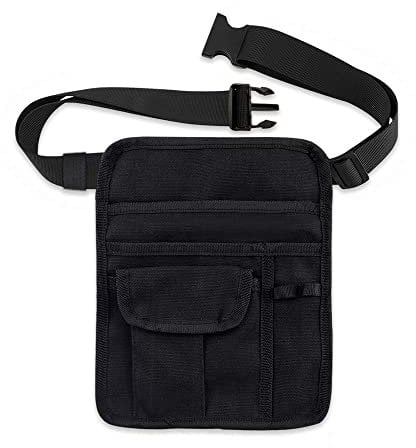 Waitress Apron Server Aprons Server Pouch Restaurant Waist Money Apron Bag with Pockets Tablet Holder and Adjustable Belt Buckle for Women Men, Black, Large