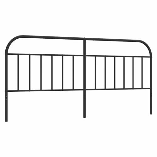 vidaXL Ersatz-Kopfteil, Bettkopfteil aus Stahl Metallkonstruktion, Betthaupt für Bett Metallbett Bettgestell, Schlafzimmer Bettzubehör, Metall Schwarz 193cm
