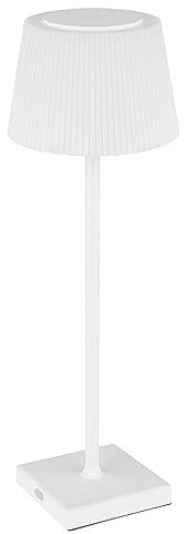Globo Tischleuchte Außen Tischlampe weiß LED Touchdimmer Akku dimmbar Gartenleuchte USB, warmweiß-kaltweiß, DxH 13x38 cm