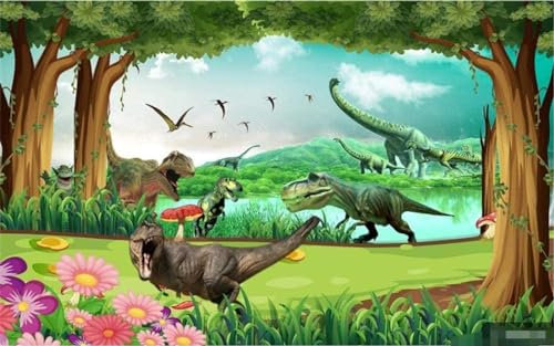 Dinosaurier Jurassic World Wallpaper 3D Wandbild Wanddekoration fototapete 3d Tapete effekt Vlies wandbild Schlafzimmer-430cm×300cm