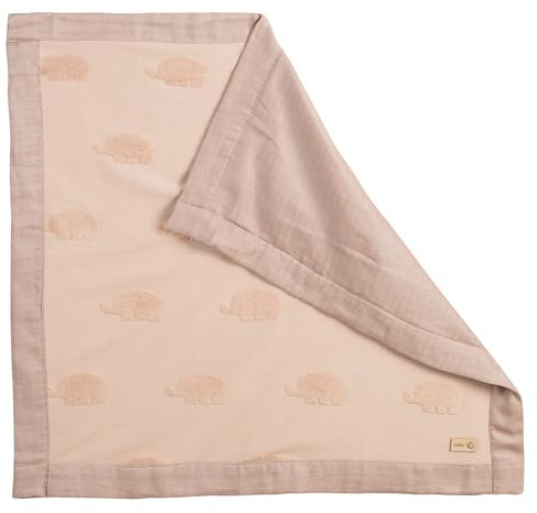 roba Babydecke Lil Elephant 80 x 80 cm – GOTS Zertifiziert – Braun