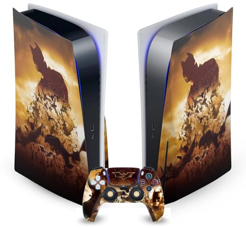 Head Case Designs Offizielle Batman Begins Plakat Grafik Vinyl Frontplatte Haut Gaming Aufkleber kompatibel mit Sony PlayStation 5 PS5 Disc Edition Console & DualSense Controller