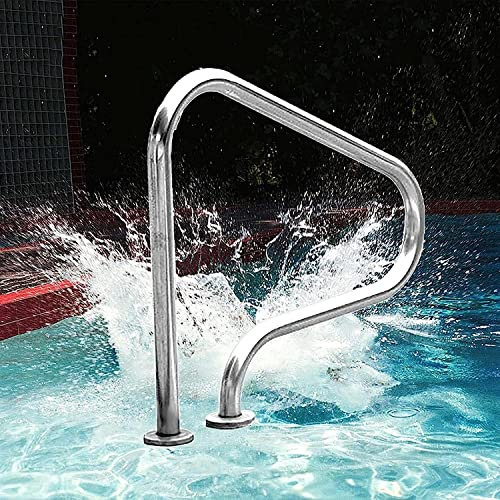 Corrimano di sicurezza per piscina Corrimano per piscina con piastra di base a montaggio rapido (altezza 31,5'') Corrimano per piscina in acciaio inossidabile 304 (spessore 1,5 mm) (spessore 1,5