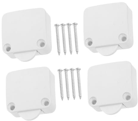 SOESFOUFU 4 Stück Schranklichtschalter Lichtschalter für Türaktivierter Lichtschalter schalten Türlichtschalter Türschalter für Schranklicht Schranktür Knopf typ Lampen 2a Abs Weiß