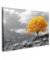 MuchoWow© Leinwandbild 90x60 cm Dekoration Wohnzimmer Bilder Pictures Wall Decoration Living Room Wohnungs Deko Moderne Bild Gelb - Baum - Natur - Schwarz und weiß
