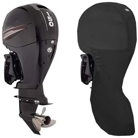 RCLONGEU Fundas para Barcos, Toalla para Motor Barco Completo Impermeable, Funda Capó Motor, Cubierta Motor Fueraborda para Barcos Apto para Cubierta Motor (Negro,100-150HP)
