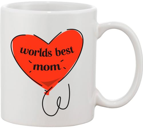 Functon+ World's Best Mom Mug en céramique Motif cœur rouge