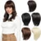 PARXITN Hair Topper für Frauen Synthetische Haarteile Tiefes Braun 30cm Schulterlänge Hair Toupet mit Pony Gerade Wiglets Haarteile für Dünnes Haar